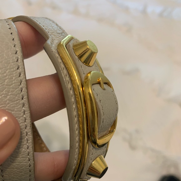 Balenciaga Wrap Leather Bracelet Gold/Grey - Picture 2 of 8